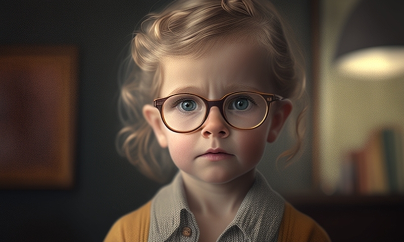Маленькая девочка в очках
