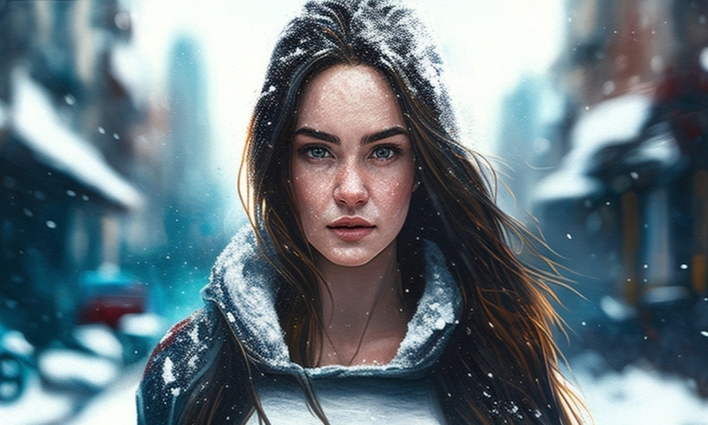 Зима мороз красивая девушка улица