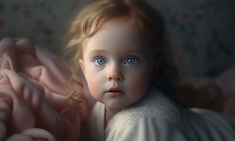 Красивая девочка ребёнок младенец новорожденный голубыми глазами