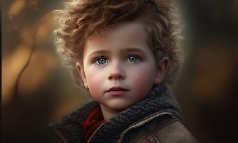 Красивый маленький мальчик с голубыми глазами