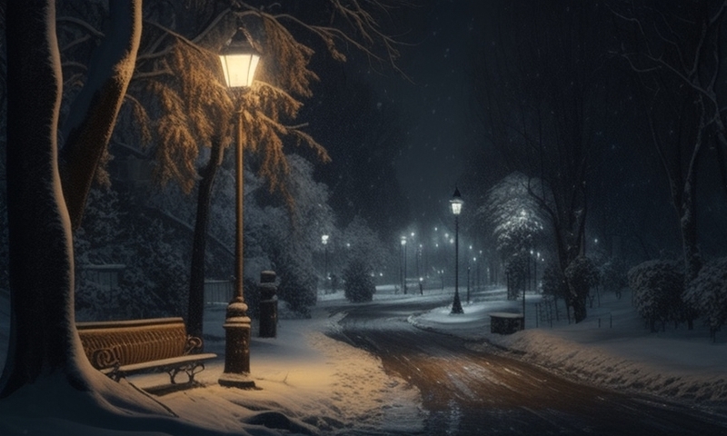 Ночной зимний парк