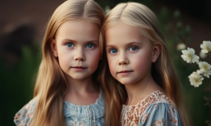 Две красивые девочки подружки сестрички