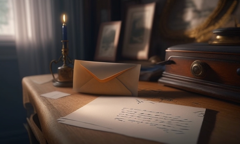 Конверт с письмом лежит на столе в комнате