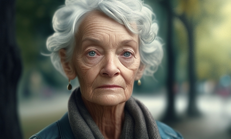 Одинокая пожилая мама бабушка женщина грустная