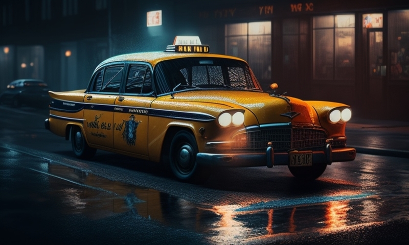 Ночной город такси