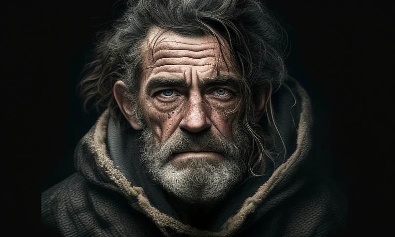 Несчастный бездомный старик