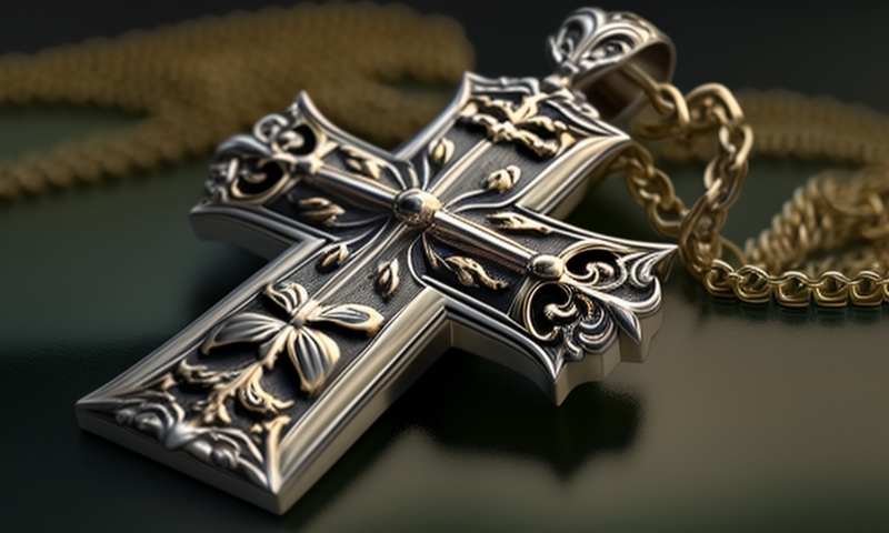 Серебряный нательный крестик с цепочкой