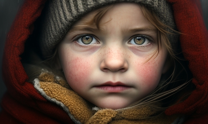 Маленькая красивая девочка на улице холодно