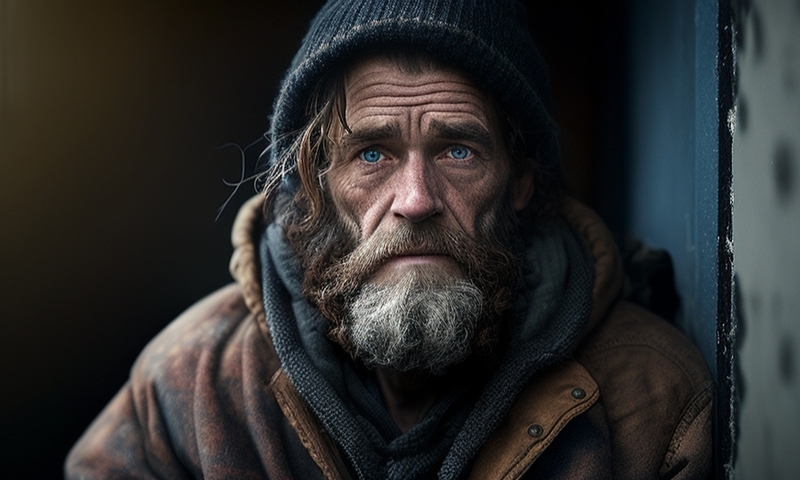 Бездомный мужчина неудачник