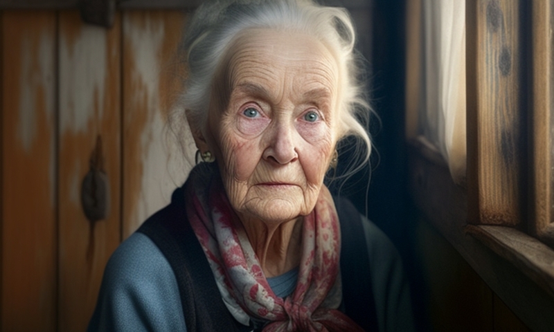 Старая бабушка одинокая деревенская мама