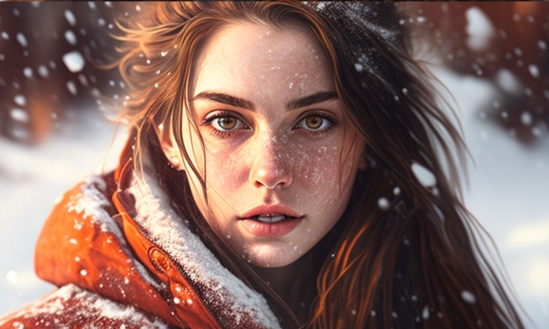 Зима, снег, красивая девушка