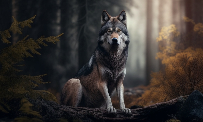 Волк в лесу взгляд хищника