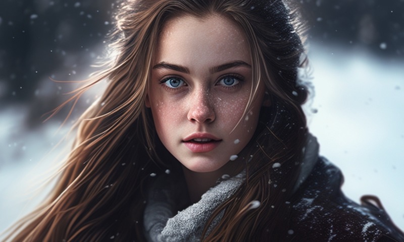 Милая красивая девушка зима снег