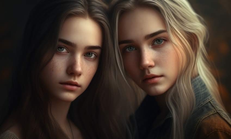 Две красивые девушки подружки сестры
