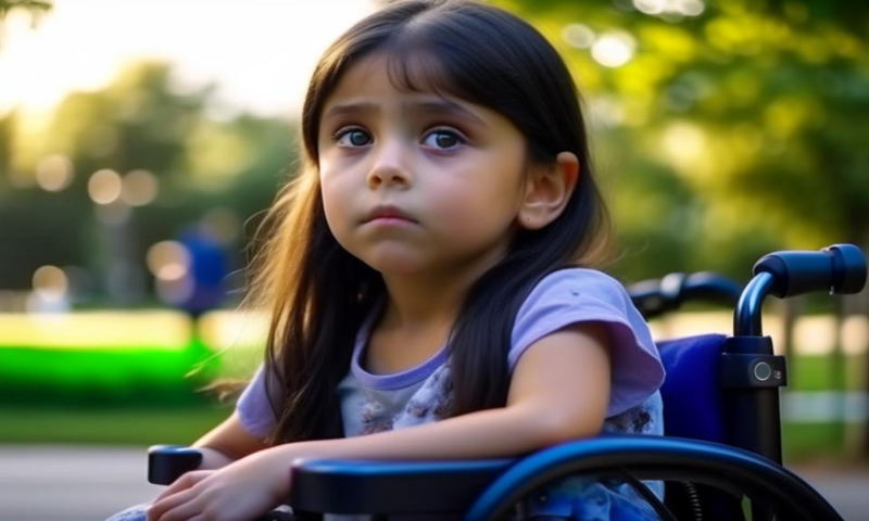 Девочка на инвалидной кресле
