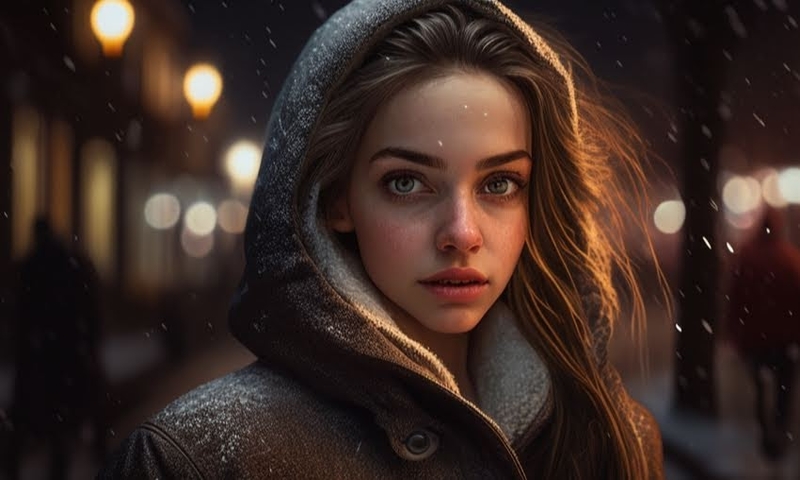 Зима грустная девушка на улице