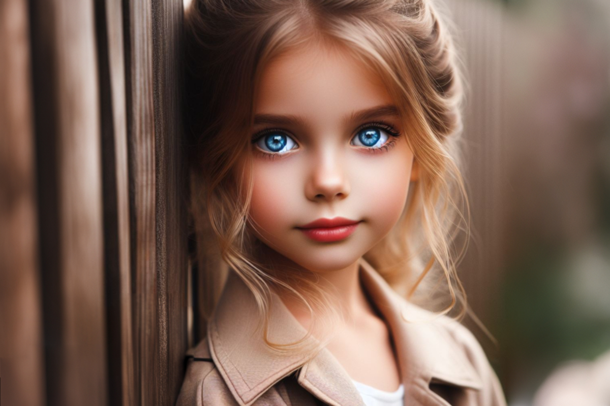 Красивая девочка с голубыми глазами