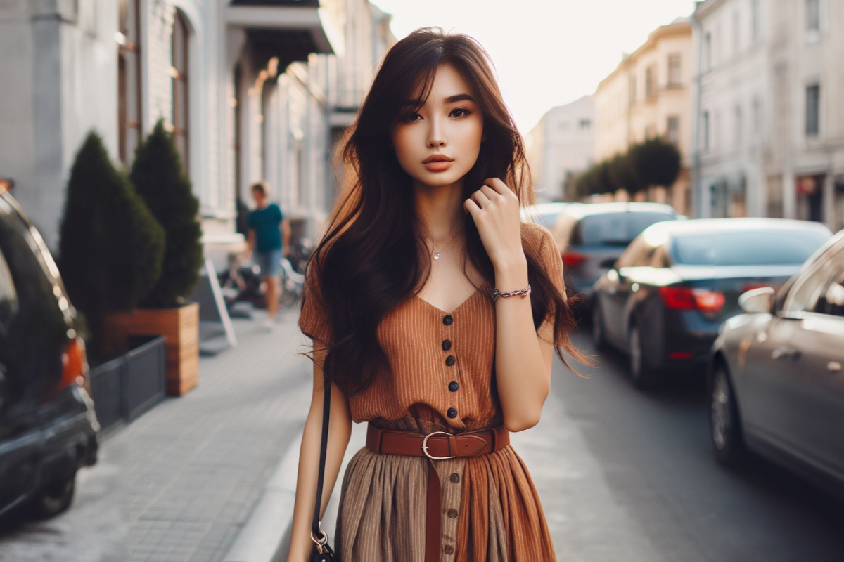 Красивая девушка на улице