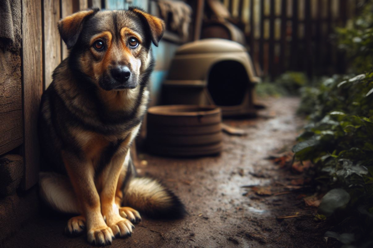 Дворняжка бездомная собака
