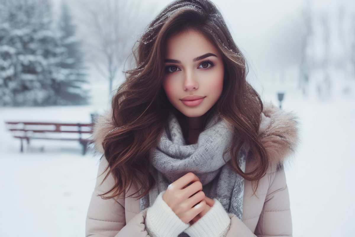 Красивая девушка зимой