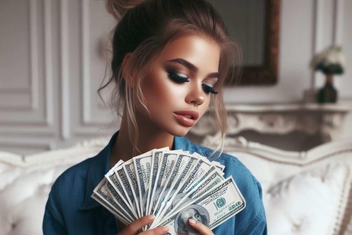 Богатая девушка и деньги