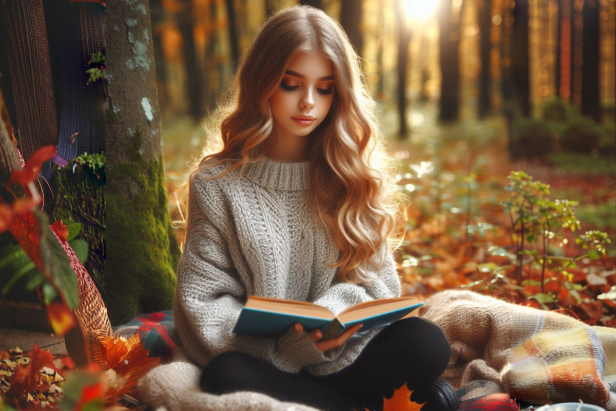 Девушка улучшает память чтением книги