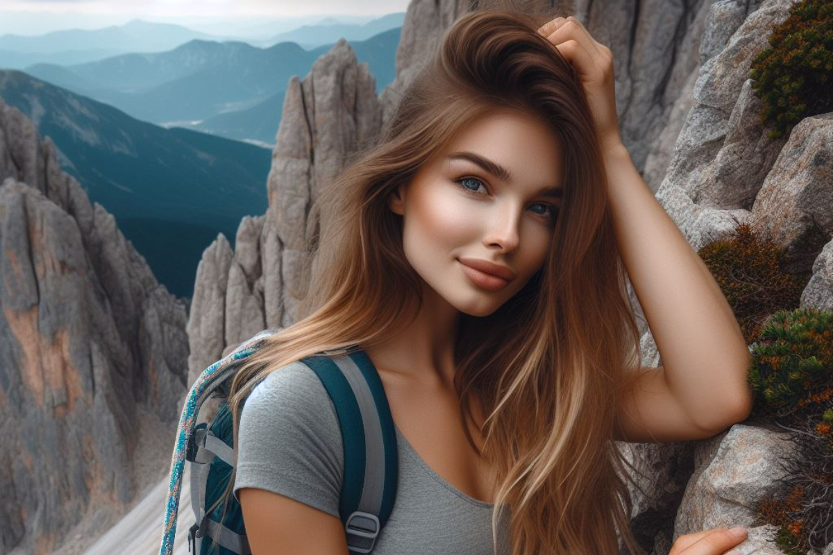 Красивая девушка в горах фото, цель высота